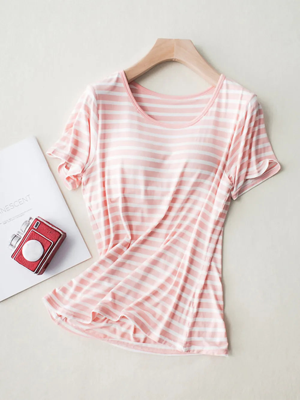 Striped Built-In Bra T-Shirt