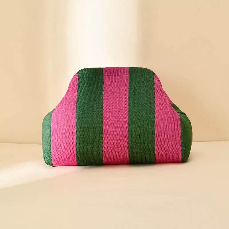 Striped Colour-block Clutch