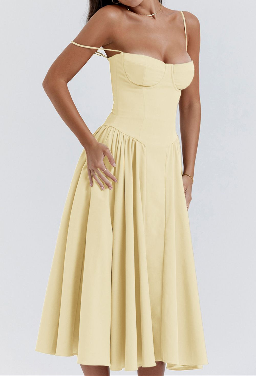 Sweetheart Neck Spaghetti Strap Midi Dress