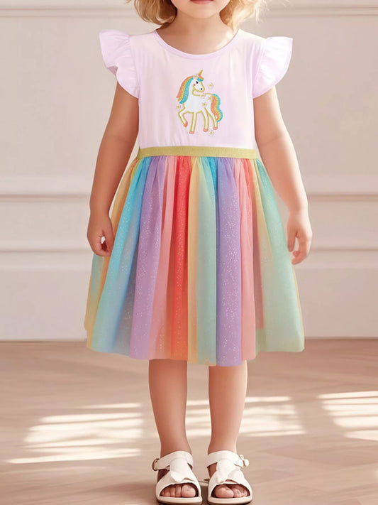 Unicorn Rainbow Tulle Dress