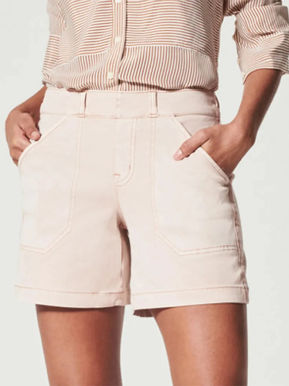 Vintage Washed Denim Shorts with Pockets