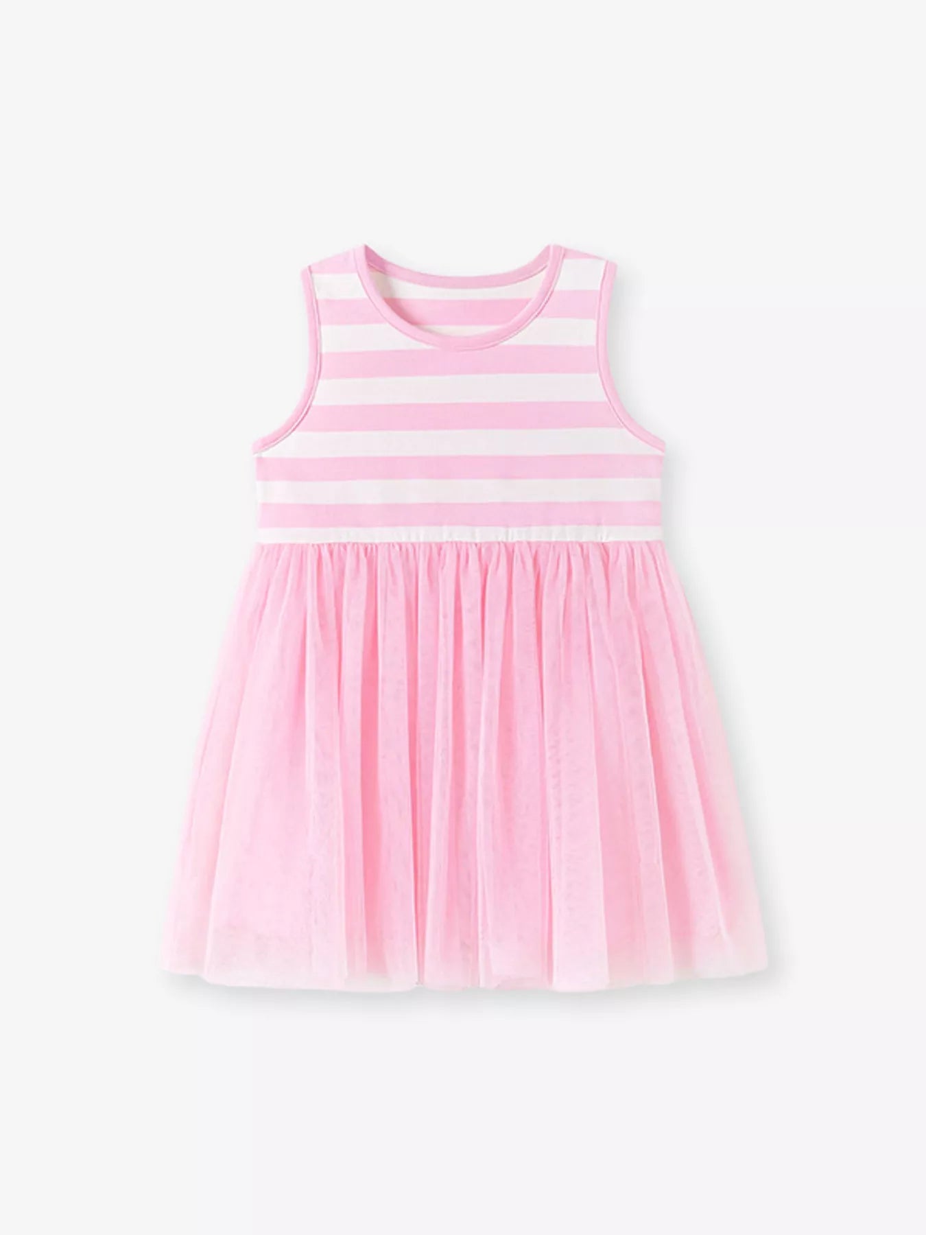Striped Sleeveless Tulle Dress for Girls