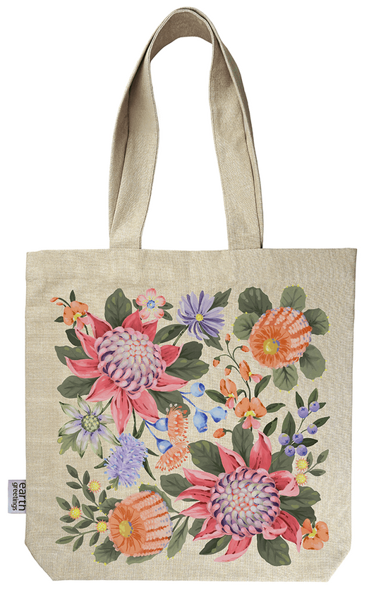 Abundance Organic Cotton Tote Bag With Pocket - MARIGOLD COLLECTIONS AUSTRALIA