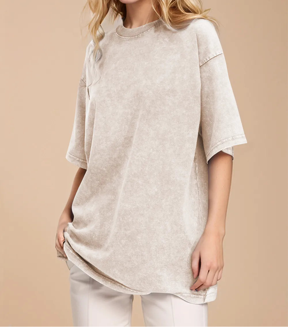Vintage-look cotton T-shirt from Marigold Collections Australia, showcasing a relaxed fit and classic design.