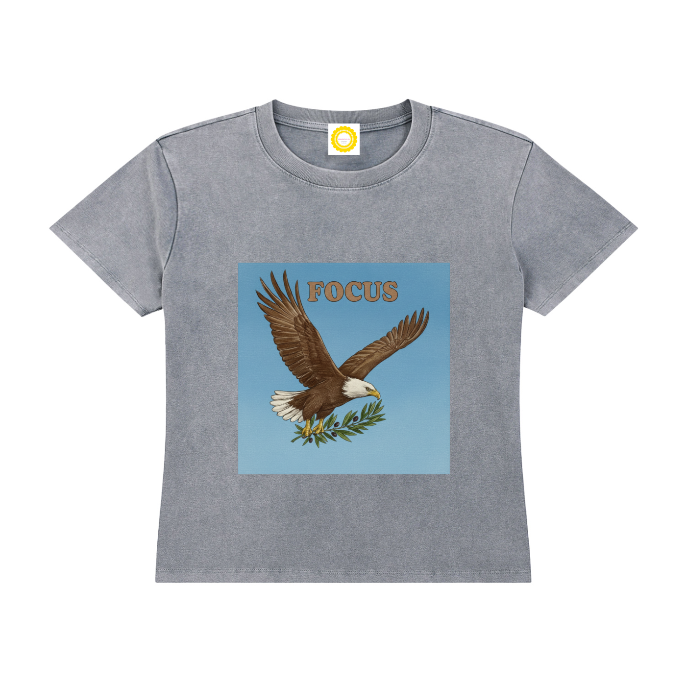'FOCUS' Vintage Wash Drop Shoulder T-shirt