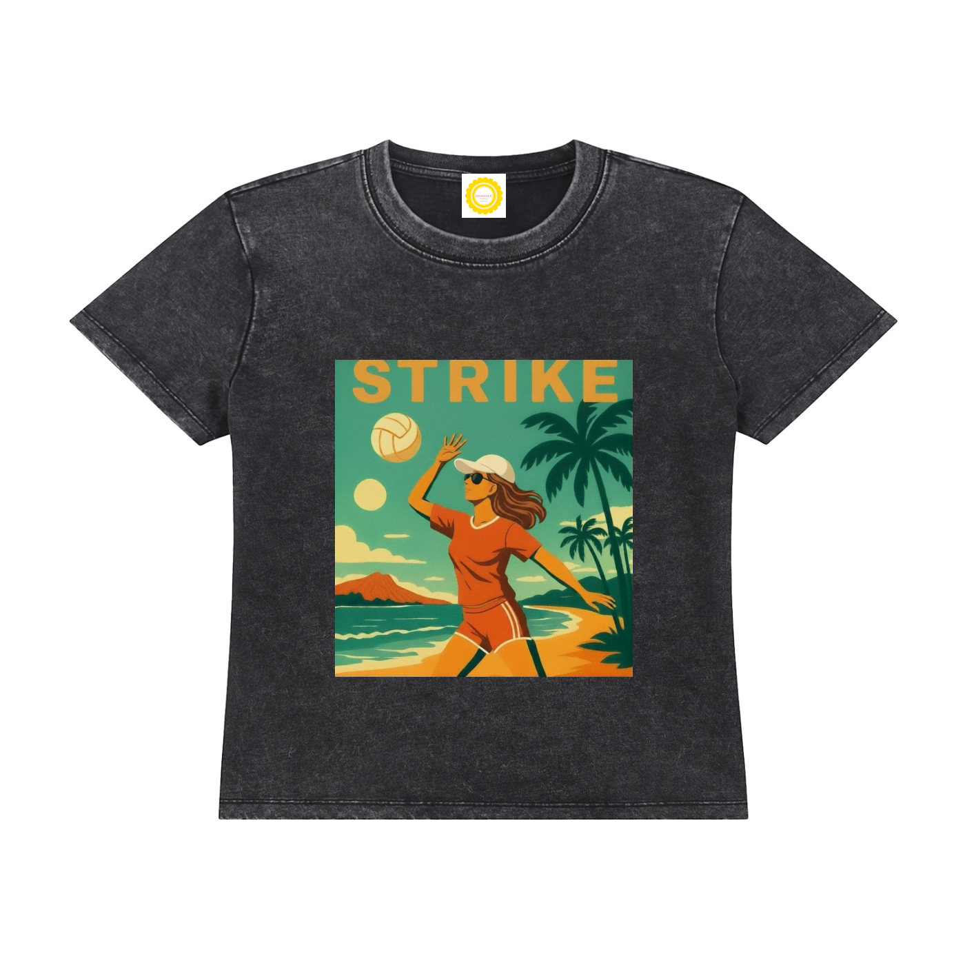 'STRIKE' Vintage Wash Drop Shoulder T-shirt - MARIGOLD COLLECTIONS AUSTRALIA