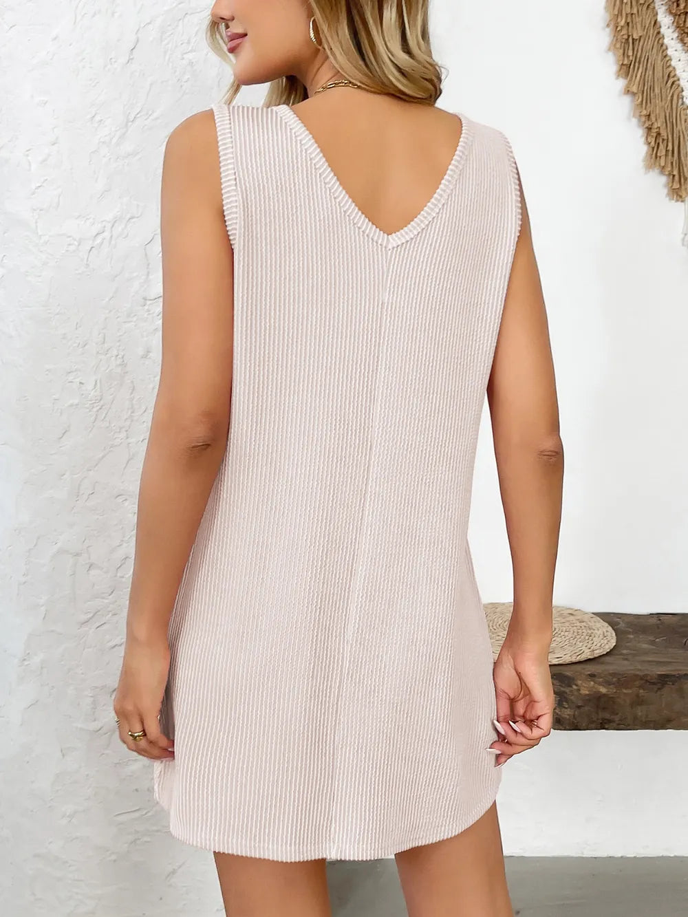 Marigold Collections Australia pocketed sleeveless mini shift dress in a simple straight silhouette