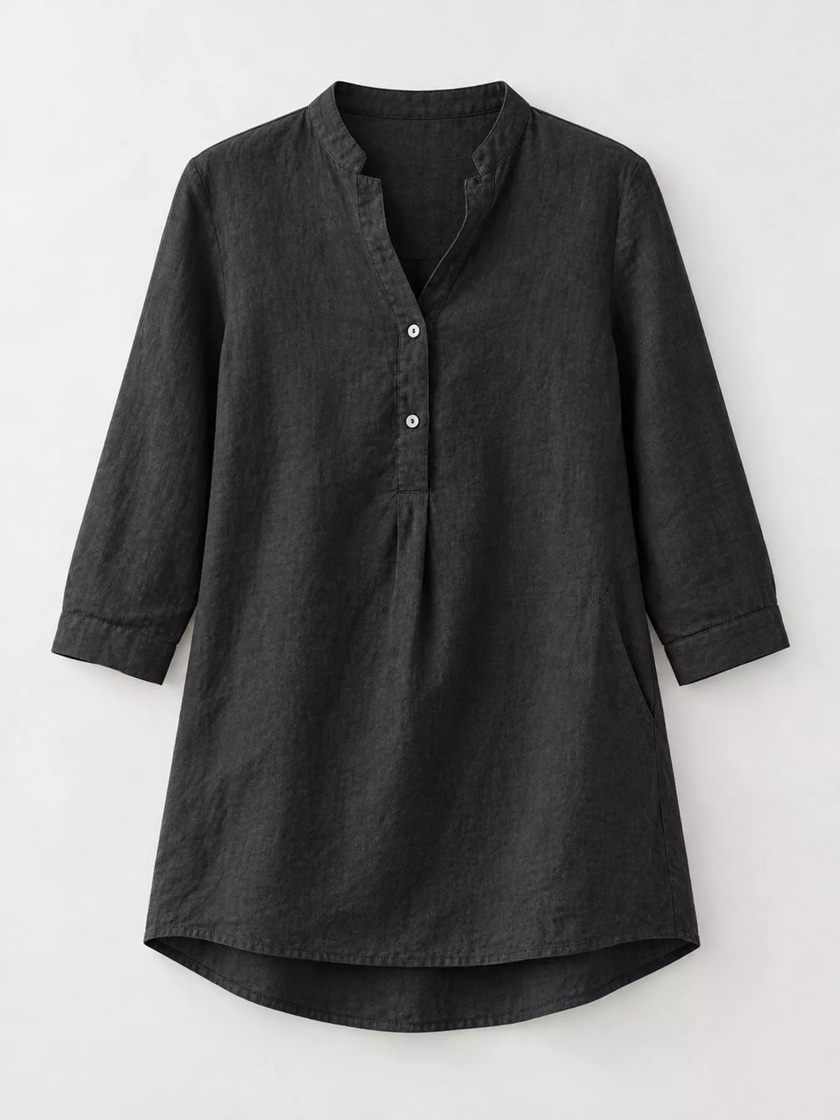 Marigold Collections Australia half button pocketed 3/4 sleeve blouse, stylish tops with front pocket and relaxed fit.