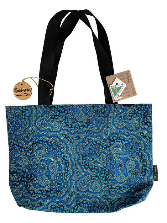 Authentic On Walkabout Blue Cotton Tote Bag Small - MARIGOLD COLLECTIONS AUSTRALIA