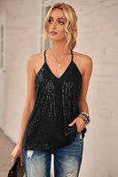 Black Sequin Racerback Tank