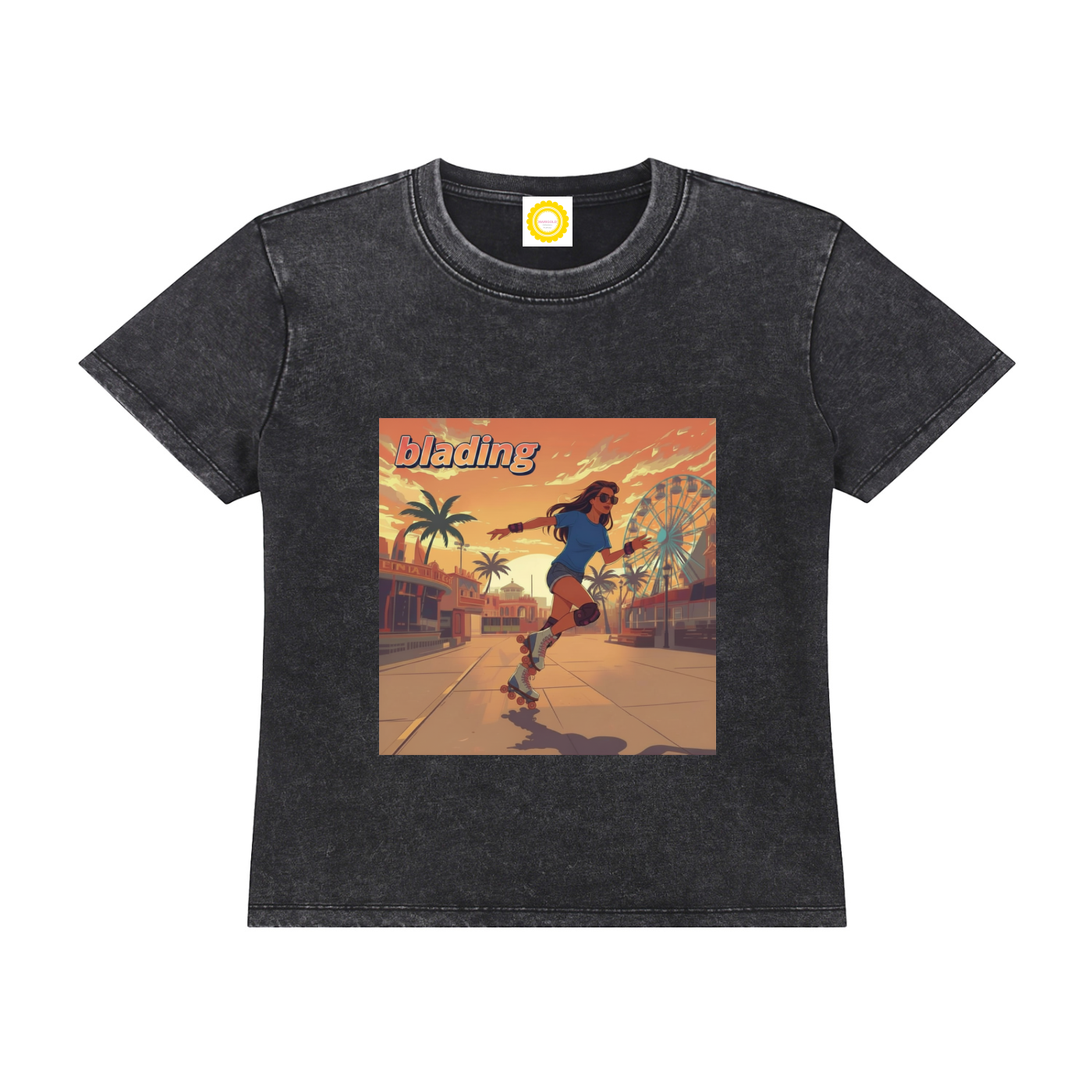 'blading' Vintage Wash Drop Shoulder T-shirt - MARIGOLD COLLECTIONS AUSTRALIA