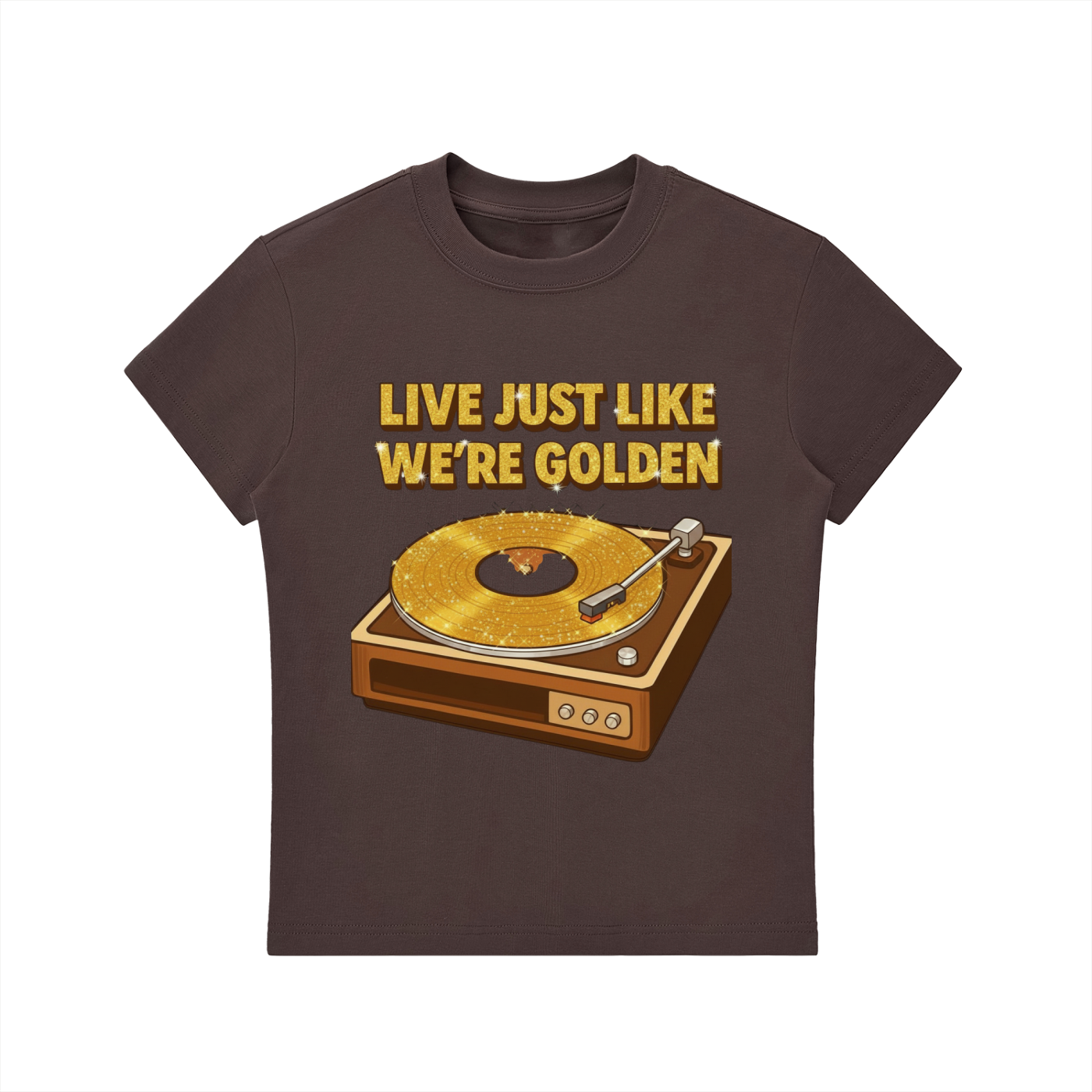 'LIVE JUST LIKE WE'RE GOLDEN' Essential Bodycon Crewneck T-Shirt