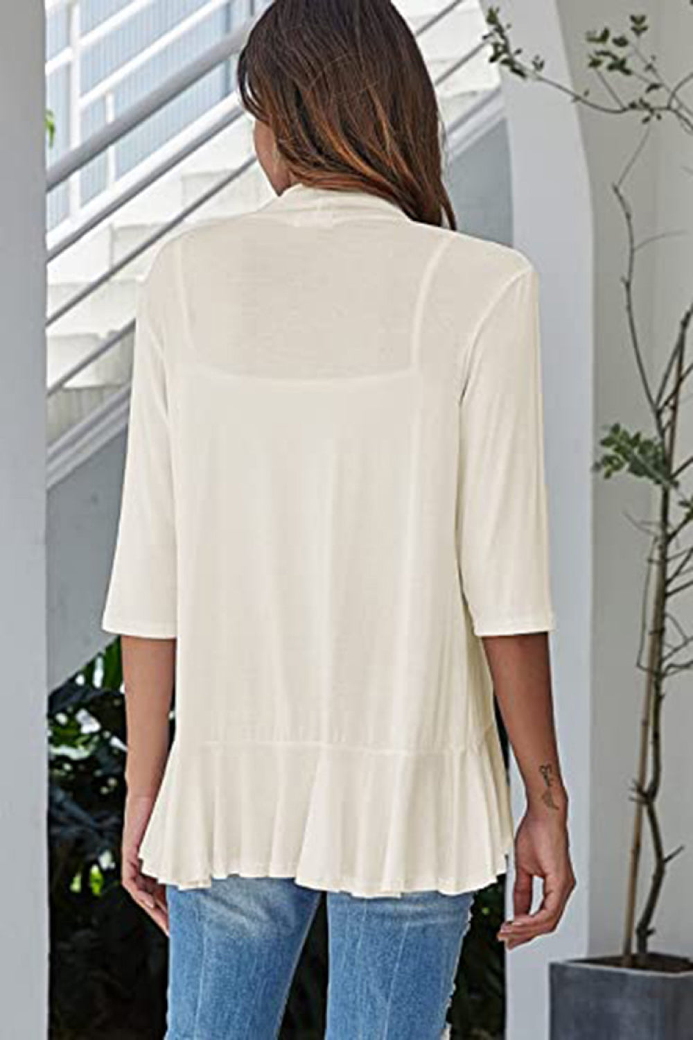 Marigold Collections Australia open front half sleeve cardigan, lightweight sweater with a relaxed fit and soft knit fabric.
