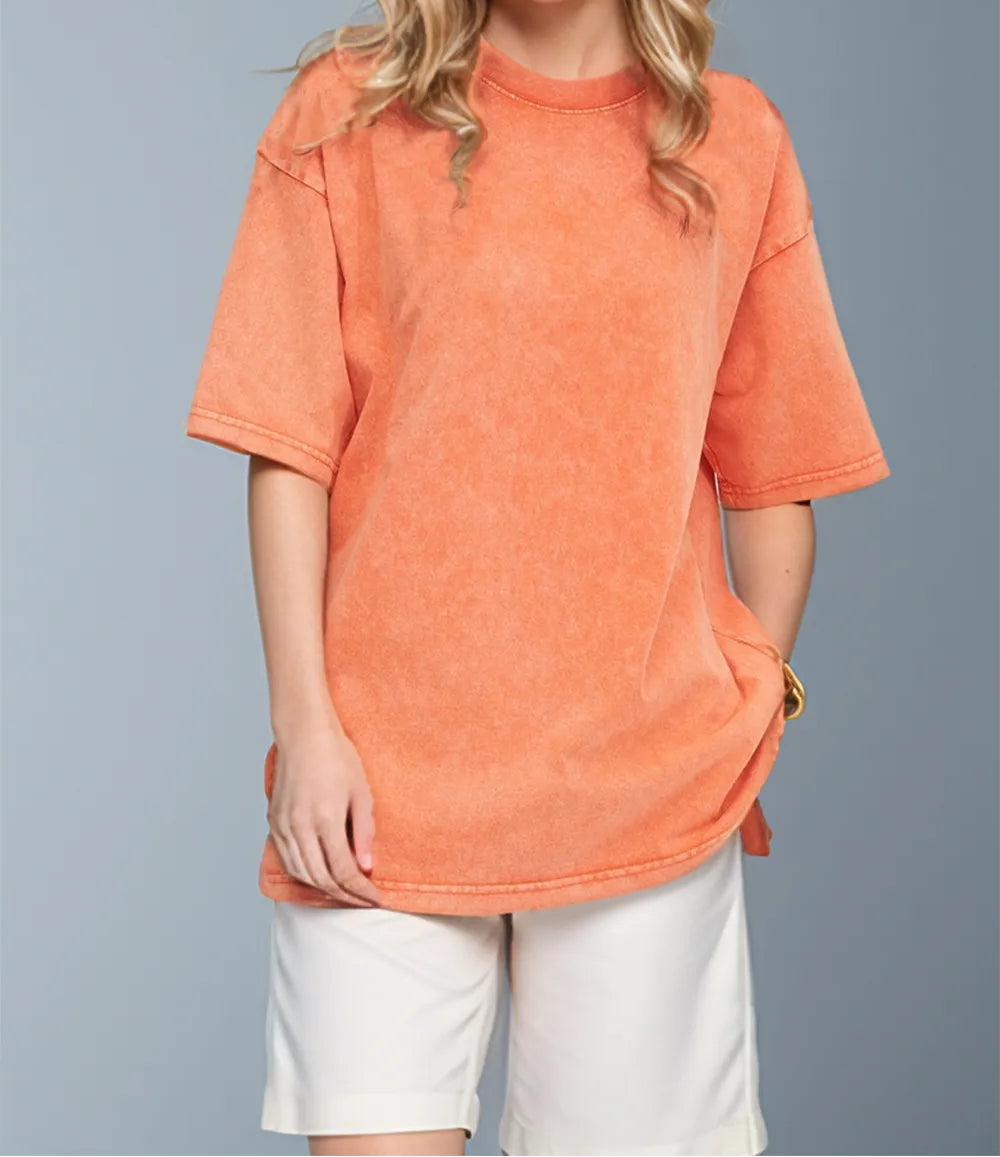 Vintage-look cotton T-shirt by Marigold Collections Australia featuring a relaxed fit and classic crew neckline.