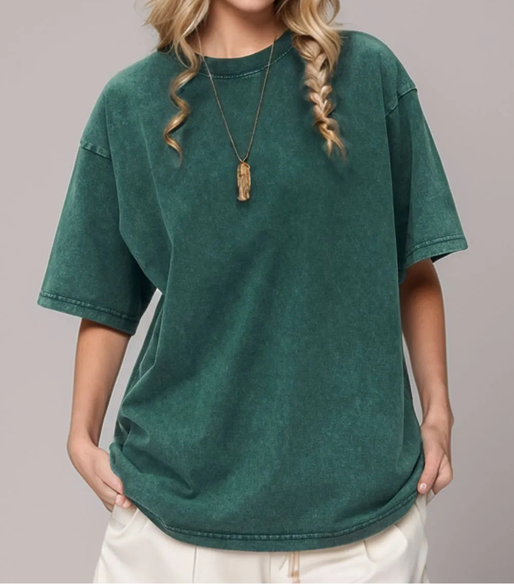 Vintage-look cotton T-shirt from Marigold Collections Australia, featuring a classic, relaxed fit with a faded, worn-in style.