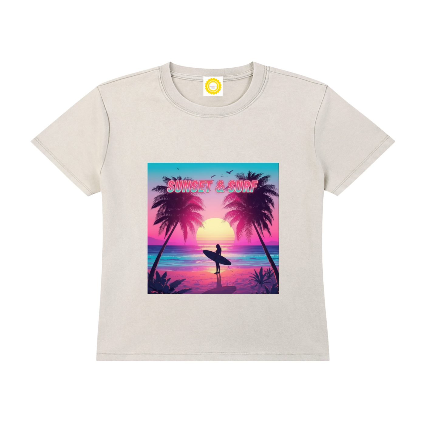 'sunset & surf ' Vintage Wash Drop Shoulder T-shirt - MARIGOLD COLLECTIONS AUSTRALIA