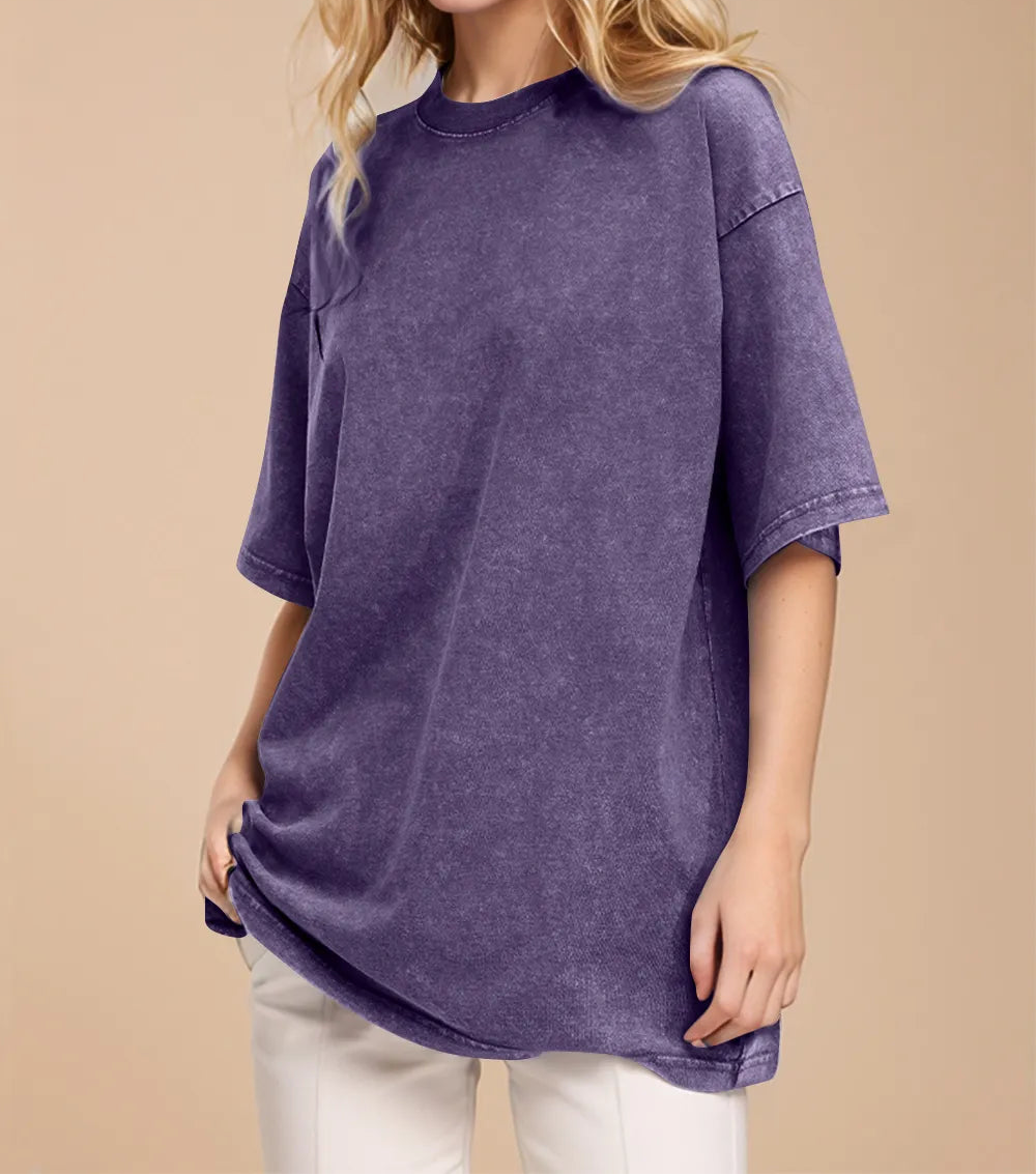 Vintage-look cotton T-shirt from Marigold Collections Australia, featuring a classic design and soft fabric for casual wear.