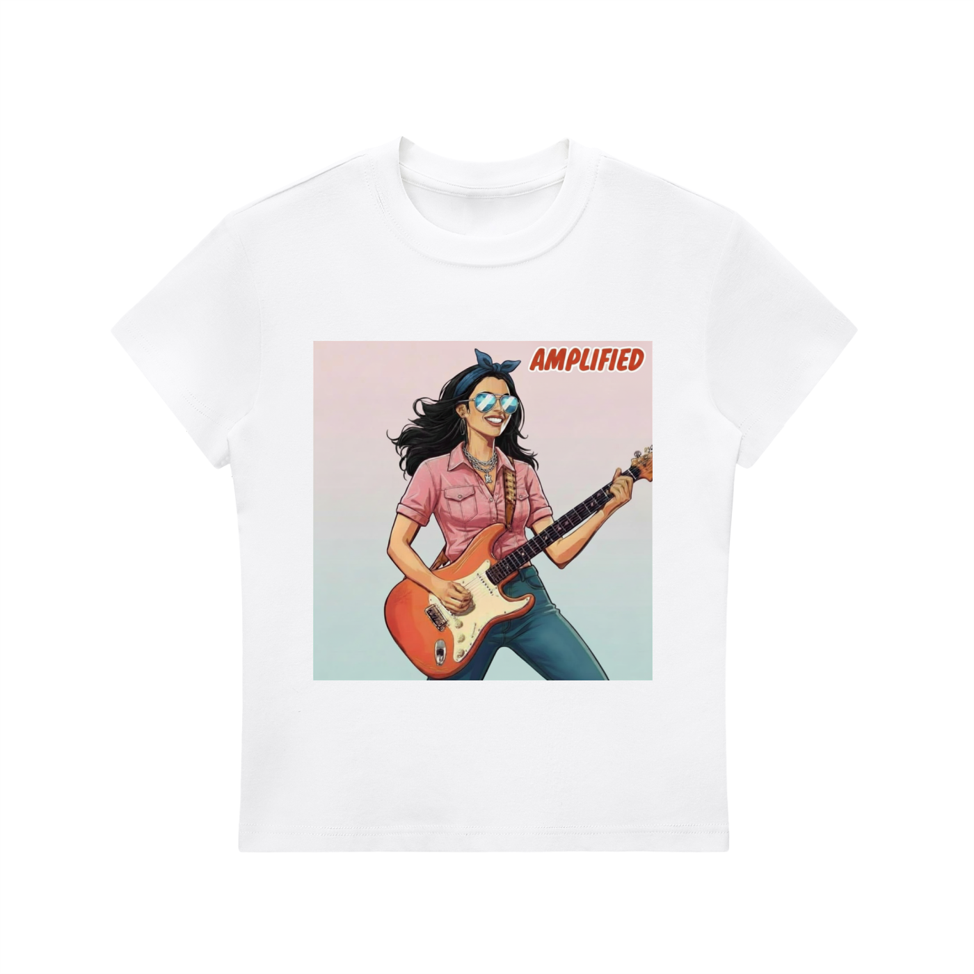 'AMPLIFIED' Essential Bodycon Crewneck T-Shirt
