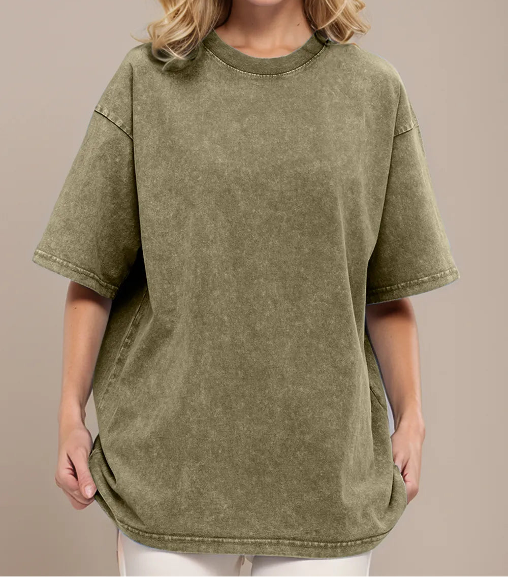 Vintage-look cotton T-shirt from Marigold Collections Australia, featuring a classic design and soft fabric for casual wear.