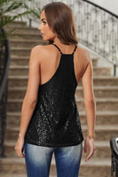 Black Sequin Racerback Tank