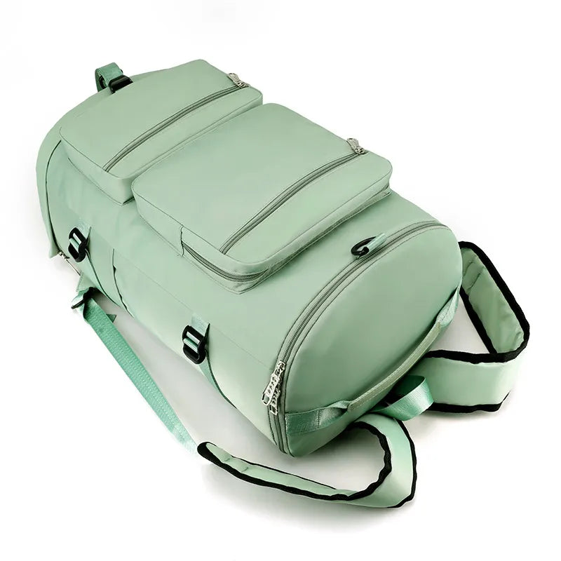 green Multi Pocket Travel Backpack Bag 5