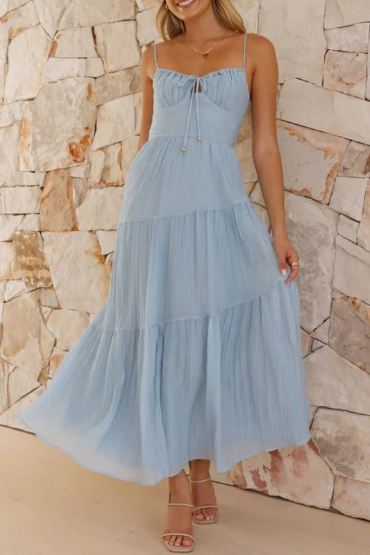 Smocked Back Midi Cami Dress - Elegant Party Dress for Women