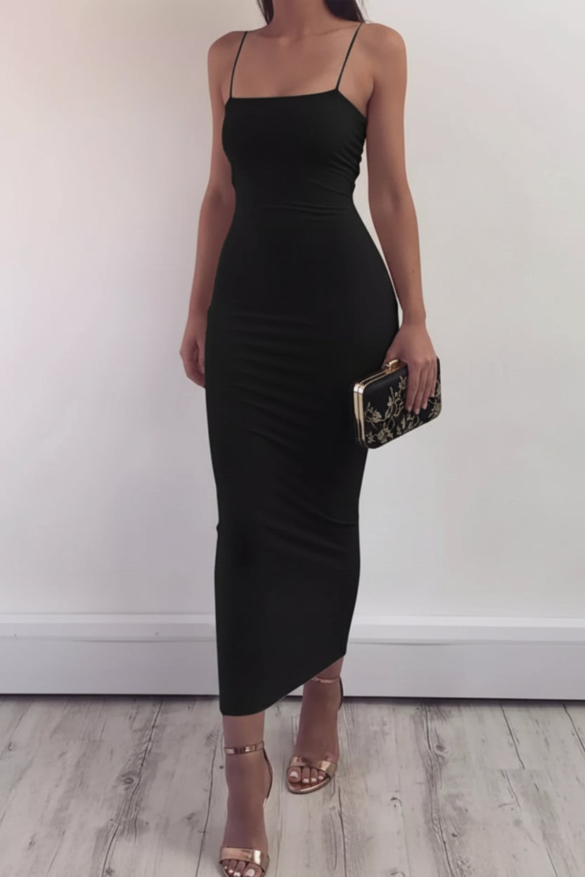 Women's Sleeveless Bodycon Midi Dress - Fitted Party Cocktail Dress