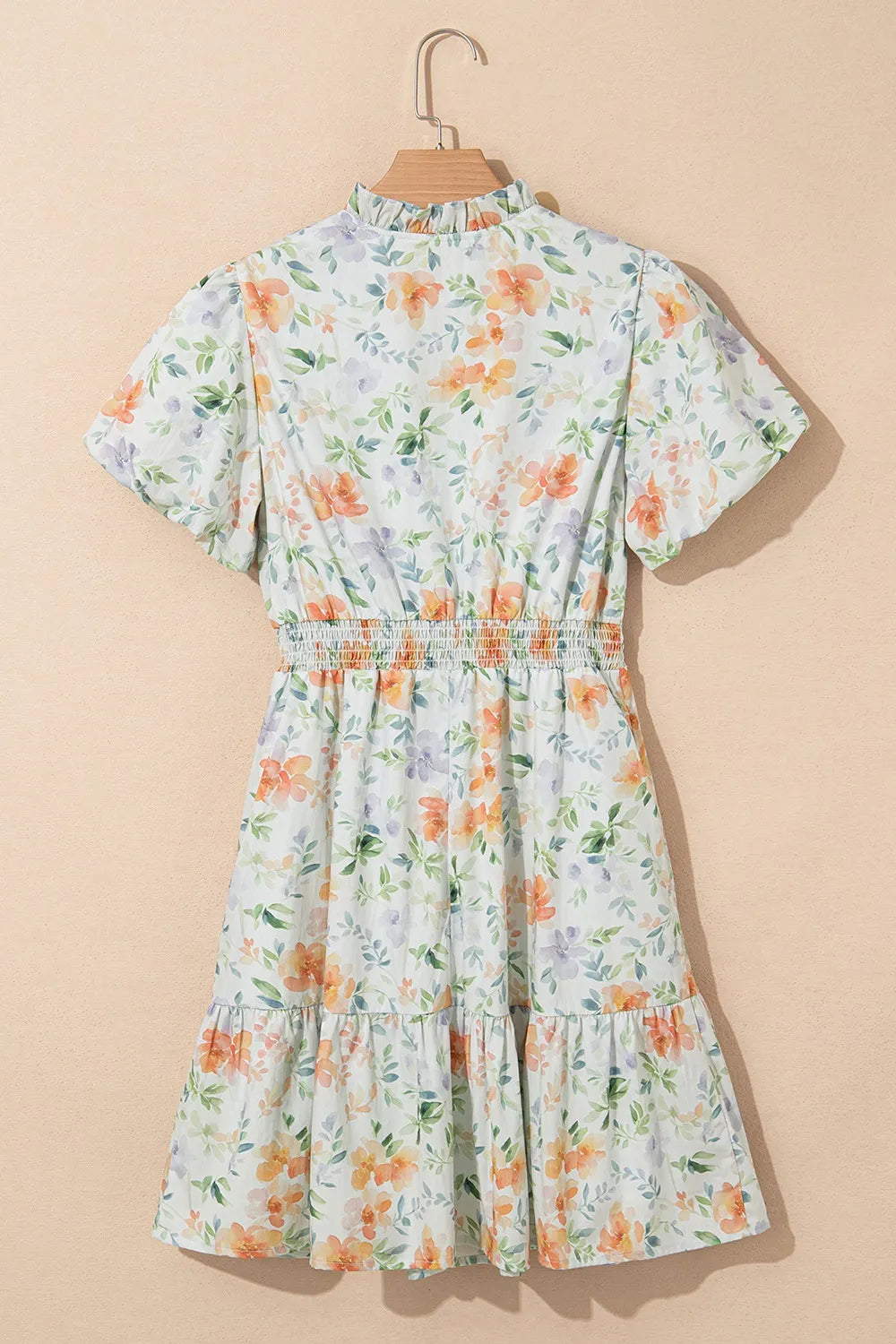 Floral Puff Sleeve Ruffle Hem Mini Dress - MARIGOLD COLLECTIONS AUSTRALIA