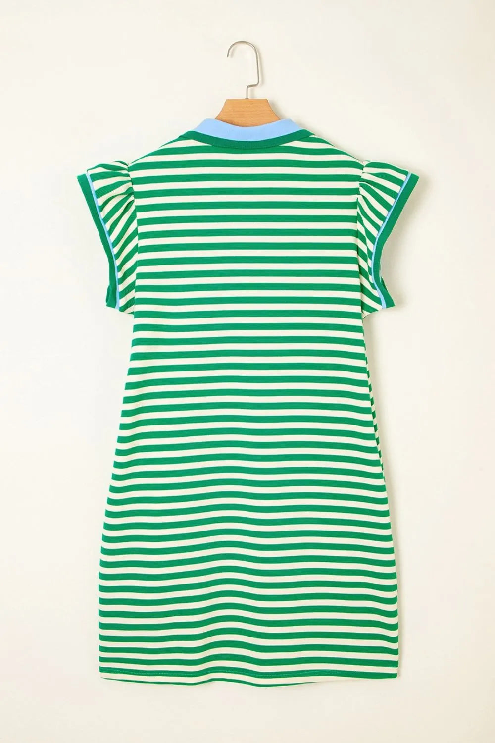 Stripe Collared Flutter Sleeve Mini Dress - MARIGOLD COLLECTIONS AUSTRALIA