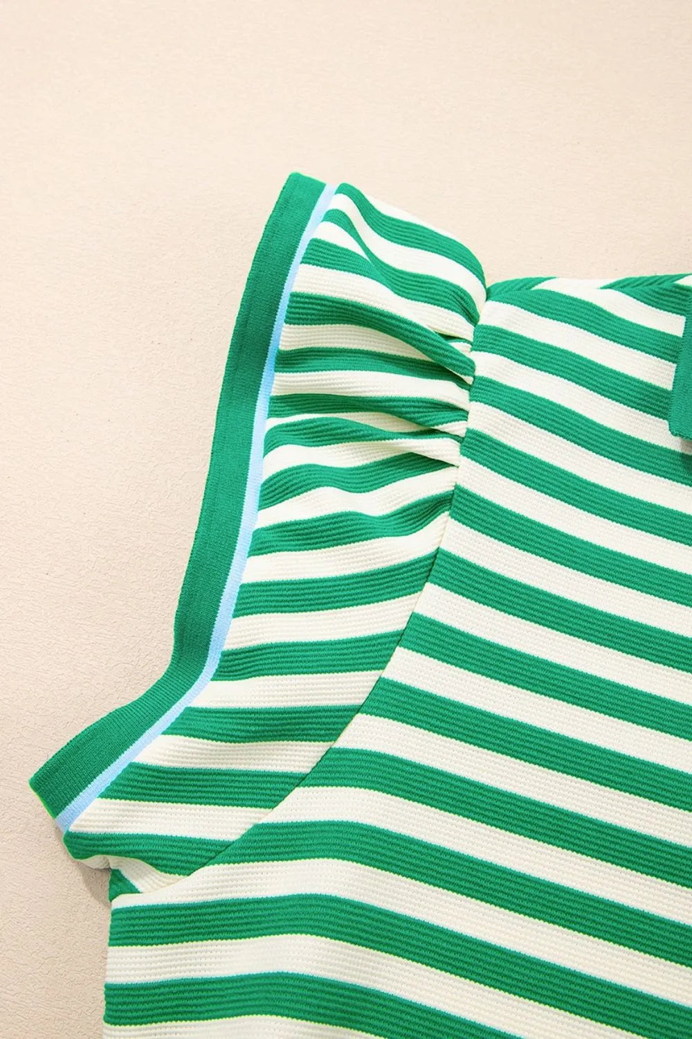 Stripe Collared Flutter Sleeve Mini Dress - MARIGOLD COLLECTIONS AUSTRALIA