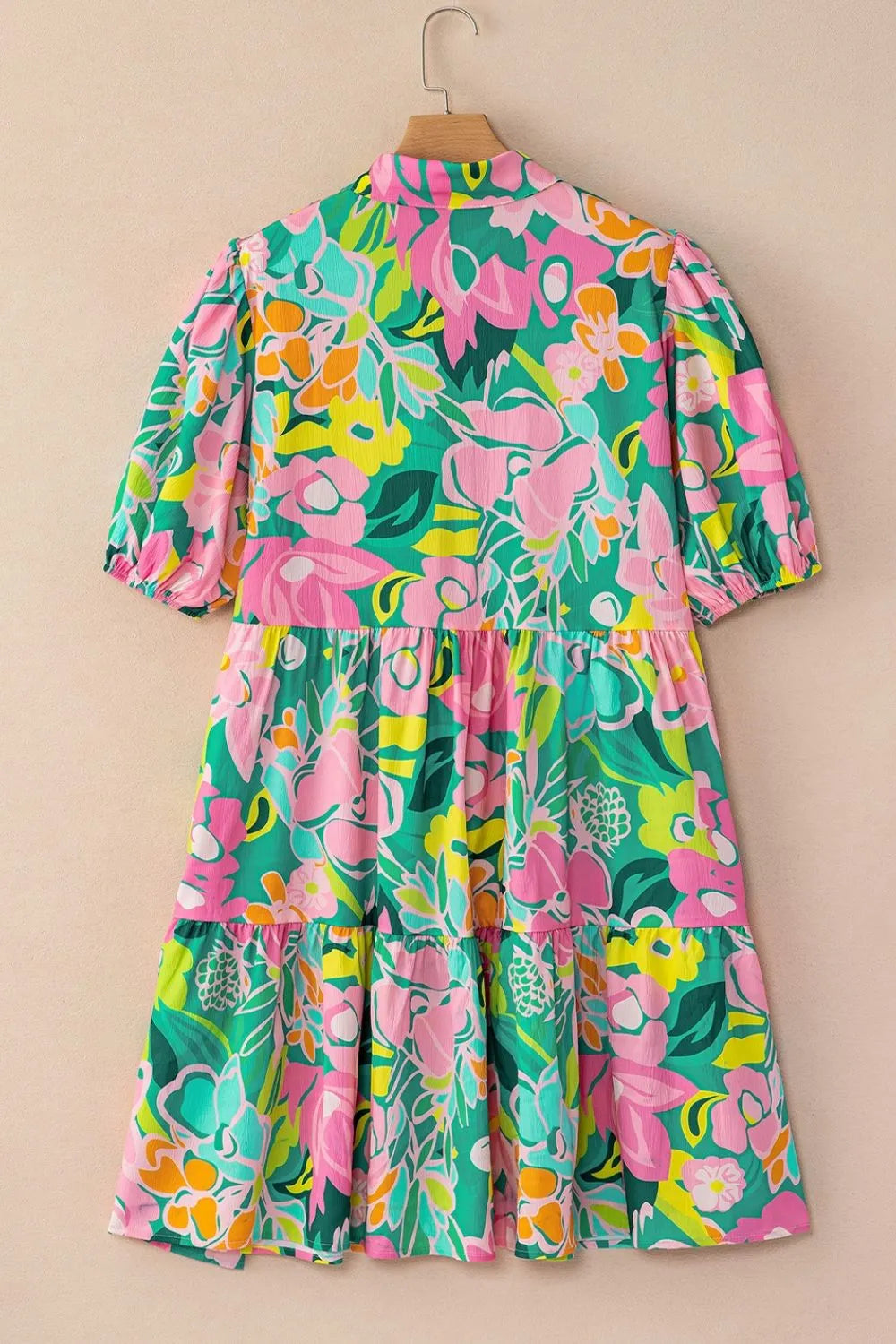 Floral Print Puff Sleeve Shirt Dress - MARIGOLD COLLECTIONS AUSTRALIA