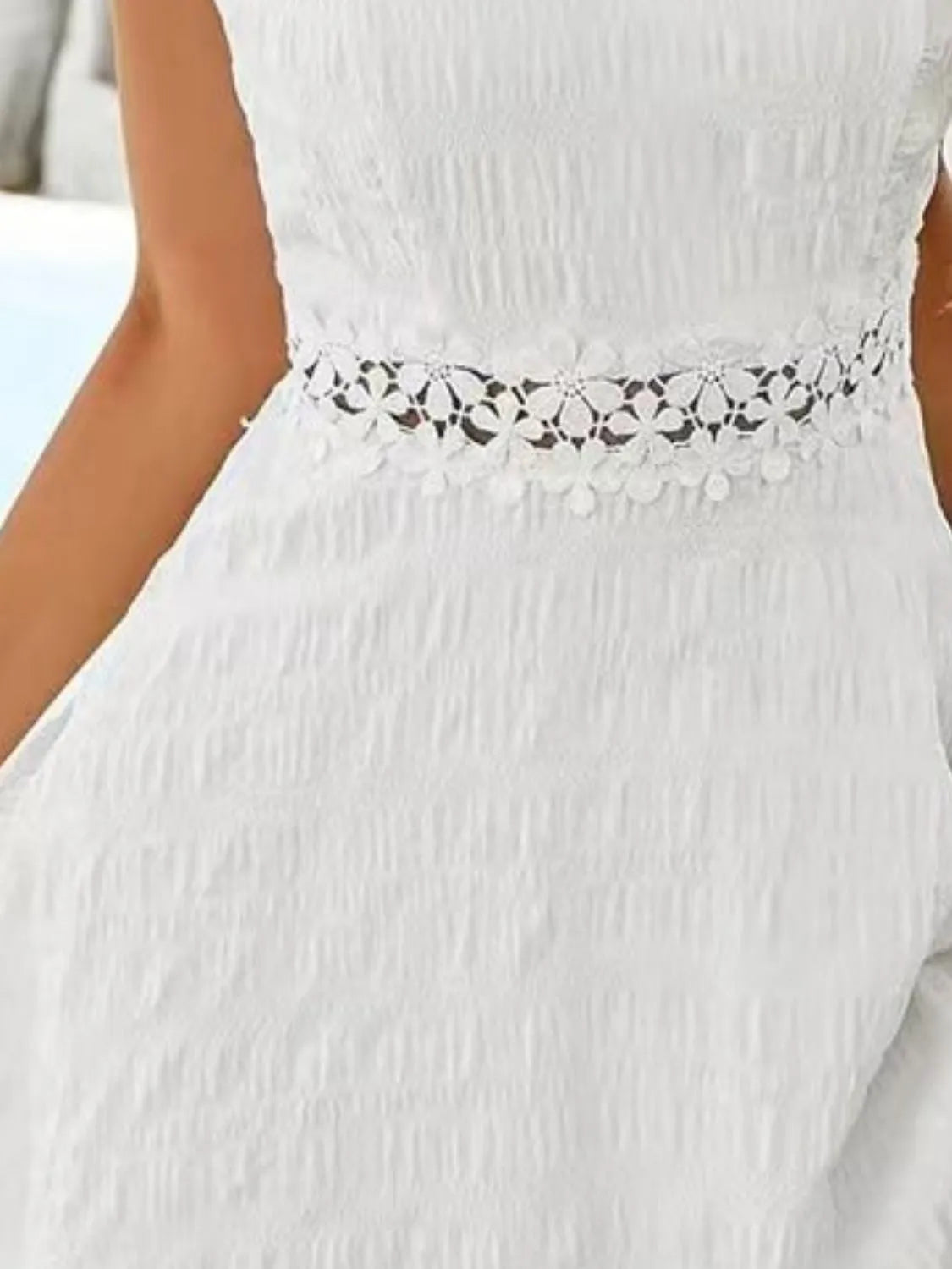 Lace Detail Mini Dress - V-Neck Cami Dress for Women - MARIGOLD COLLECTIONS AUSTRALIA