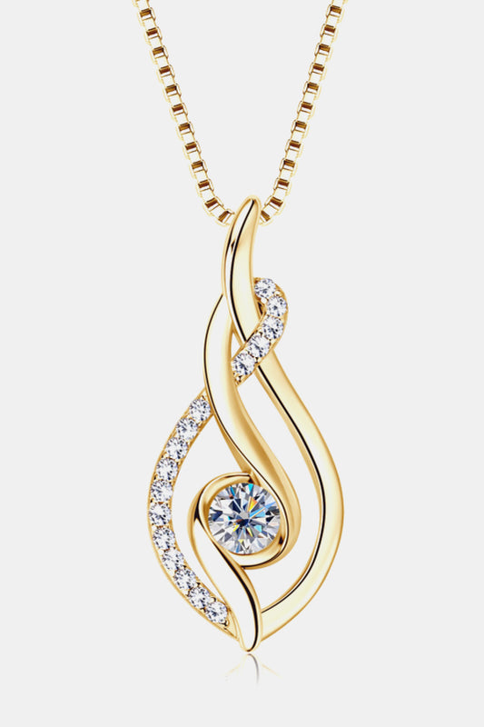 Moissanite Pendant Necklace 925 Sterling Silver - Dainty 0.43ct Chain Necklace gold plated