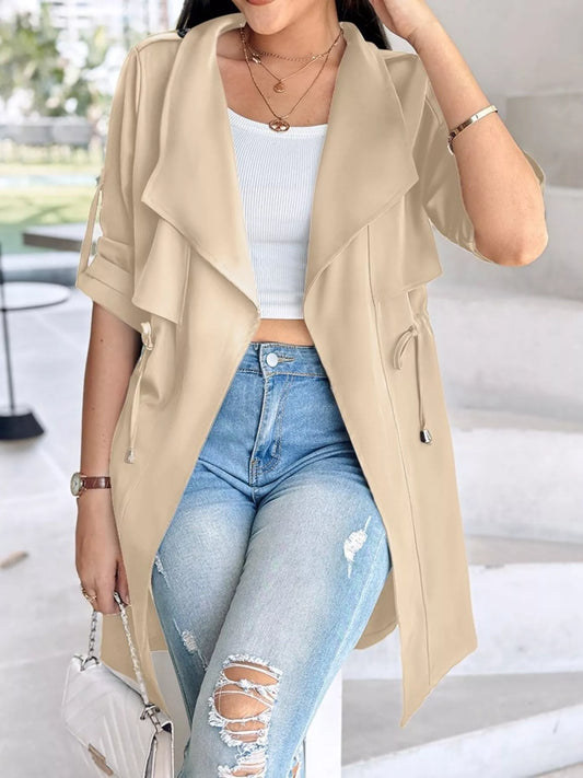 Draped-Collar Light Trench Coat: A Lightweight Trench-Style Jacket