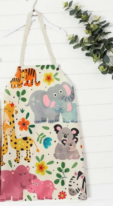 Kids Jungle Animal Print Apron - MARIGOLD 