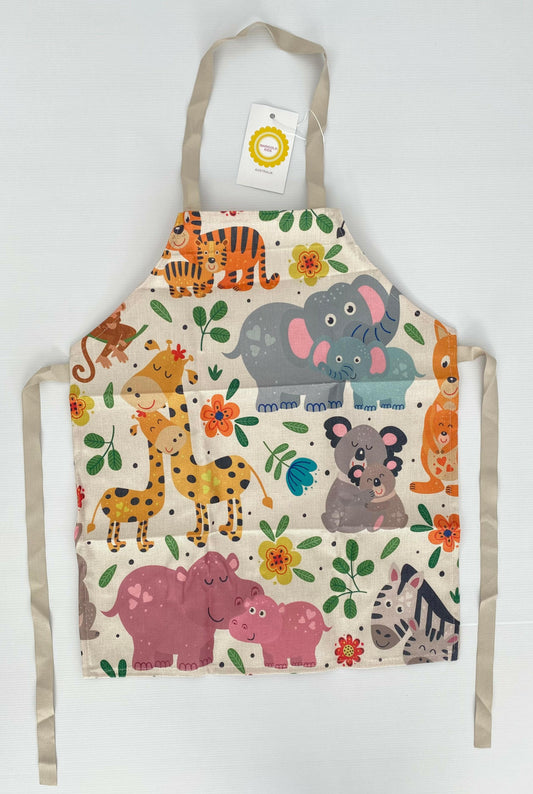 Kids Jungle Animal Print Apron - MARIGOLD 