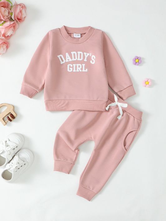 'Daddy's Girl' Print Sweatshirt and Pants Set