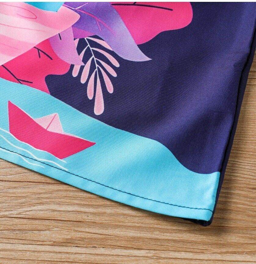 Girls Dress - New Colourful Jungle Animals in Boat Under Stars Print Shift Dress - MARIGOLD 