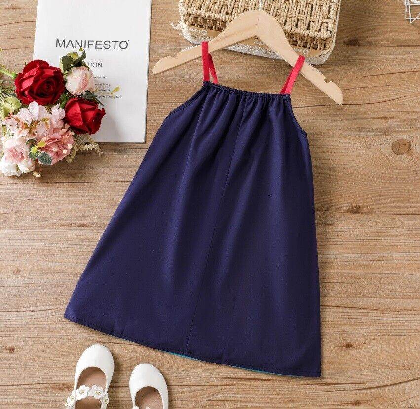 Girls Dress - New Colourful Jungle Animals in Boat Under Stars Print Shift Dress - MARIGOLD 