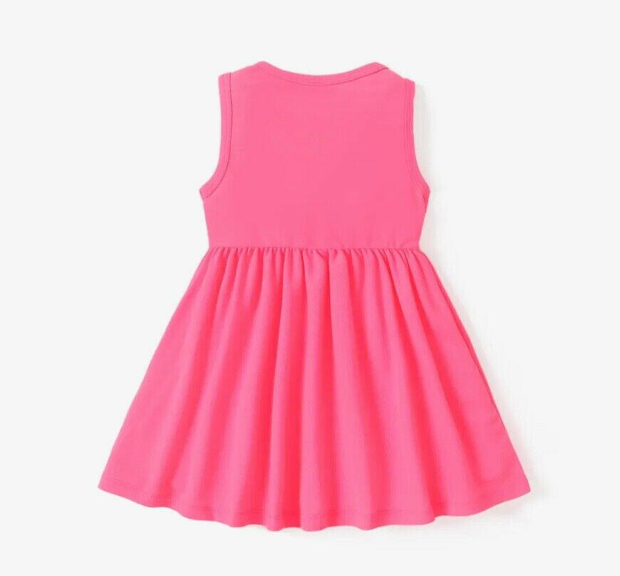 Girls Dress-Neon Pink Butterfly Girls Dress - MARIGOLD 
