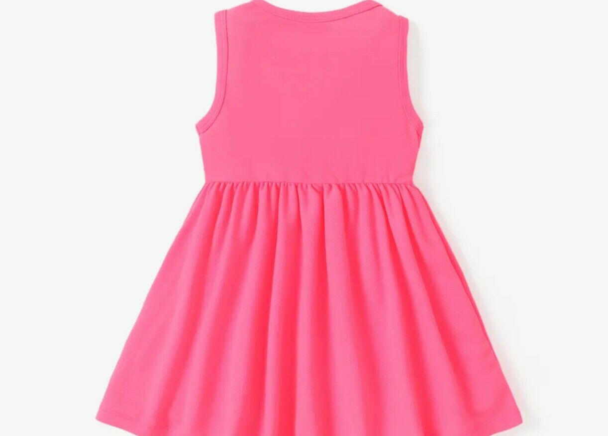 Girls Dress-Neon Pink Butterfly Girls Dress - MARIGOLD 
