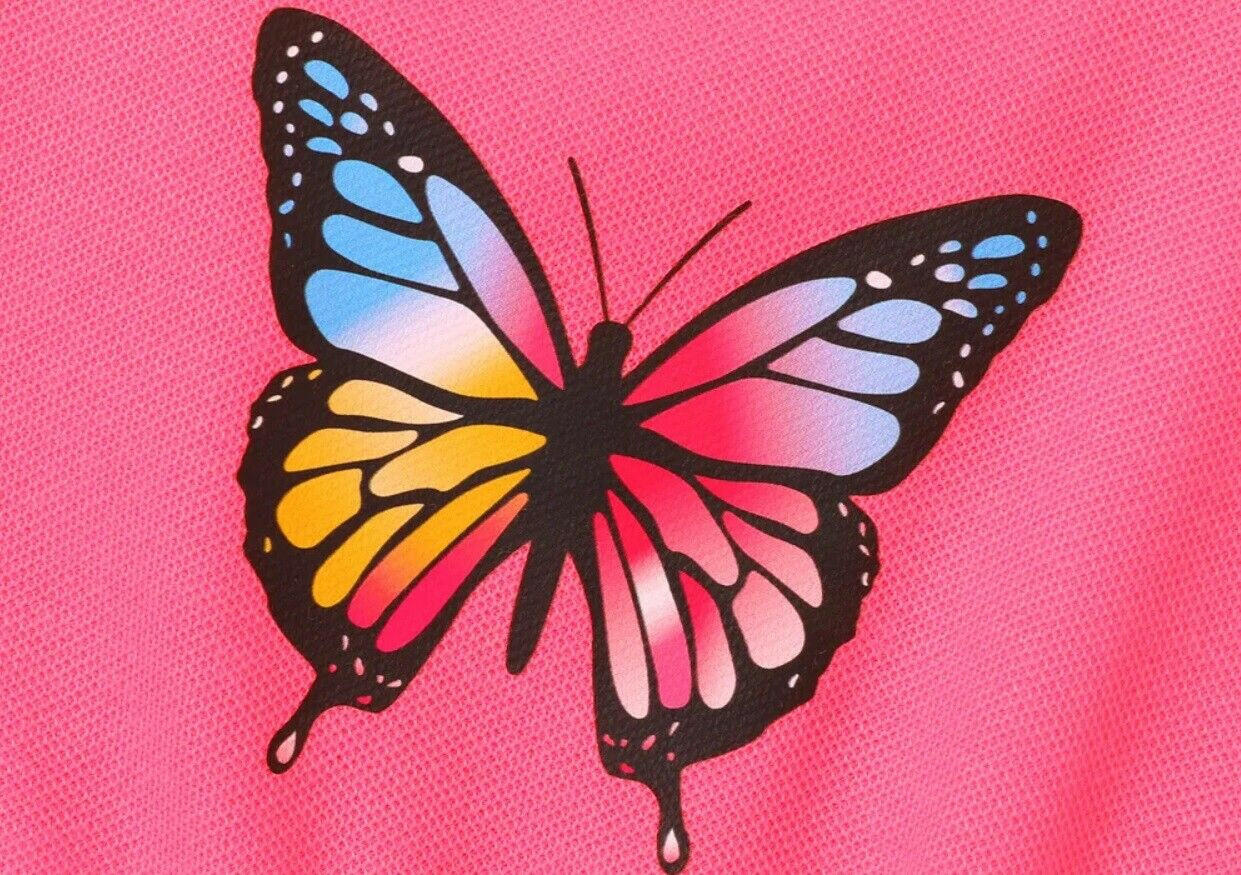 Girls Dress-Neon Pink Butterfly Girls Dress - MARIGOLD 