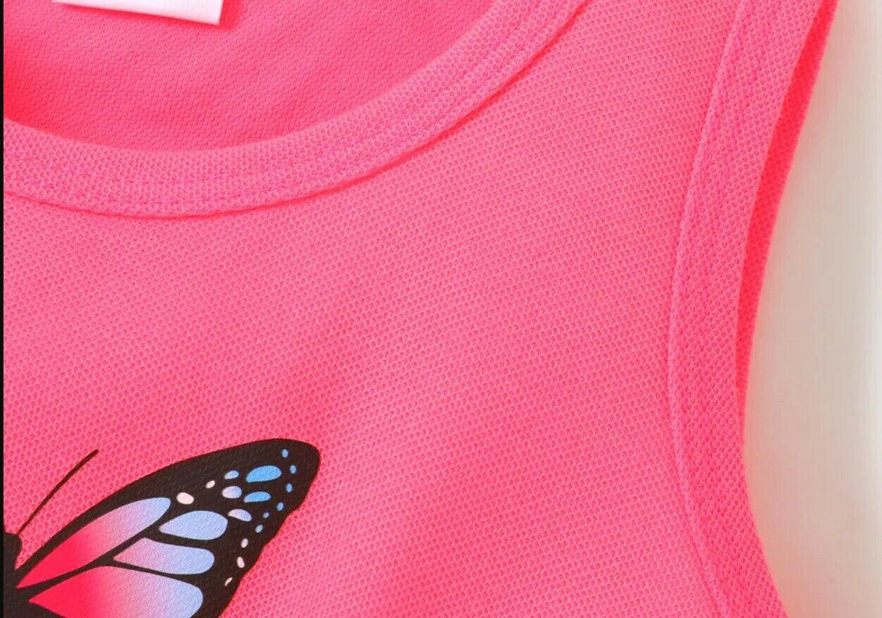 Girls Dress-Neon Pink Butterfly Girls Dress - MARIGOLD 