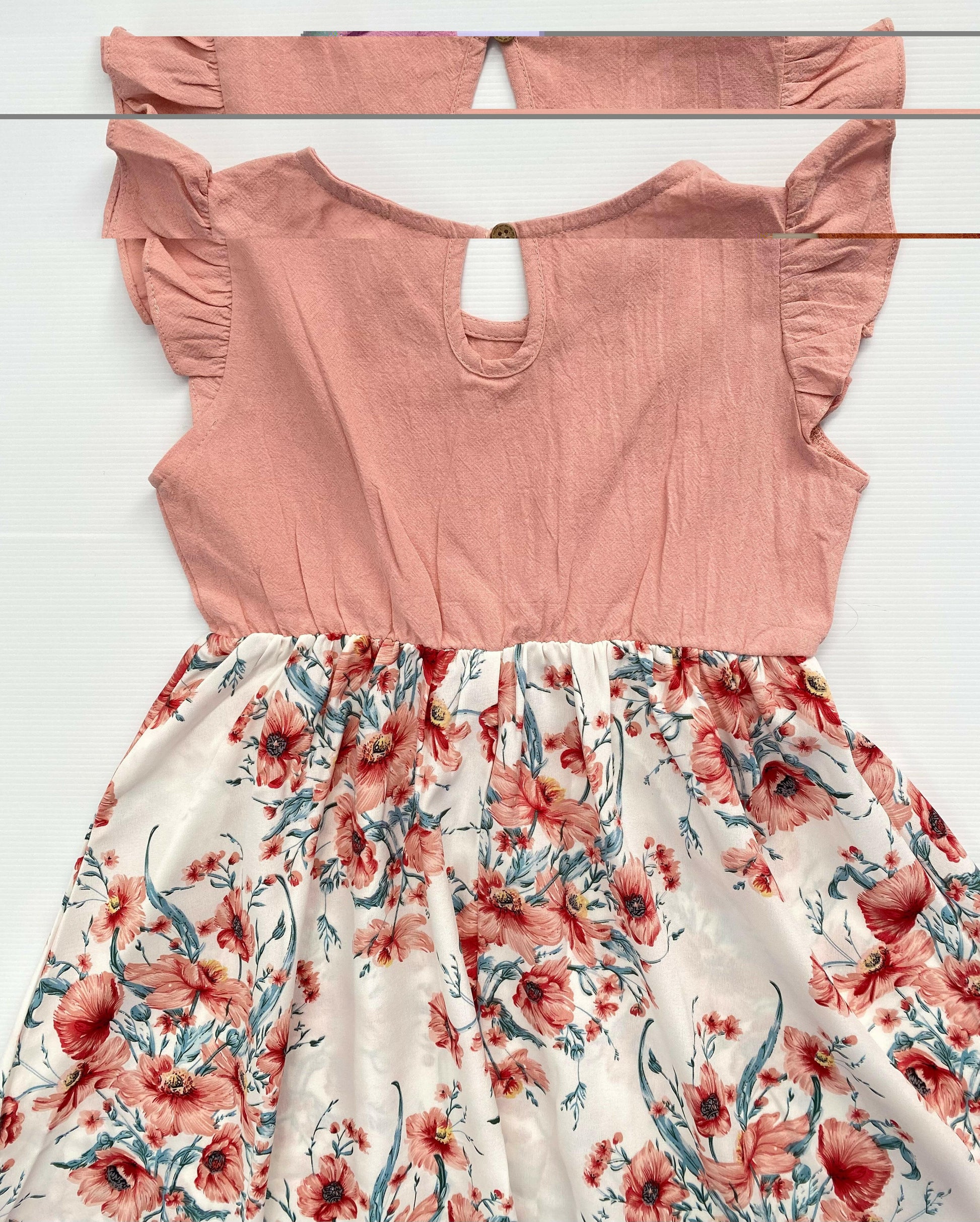 Girls Dress Pink Floral High-Low Dress - MARIGOLD 