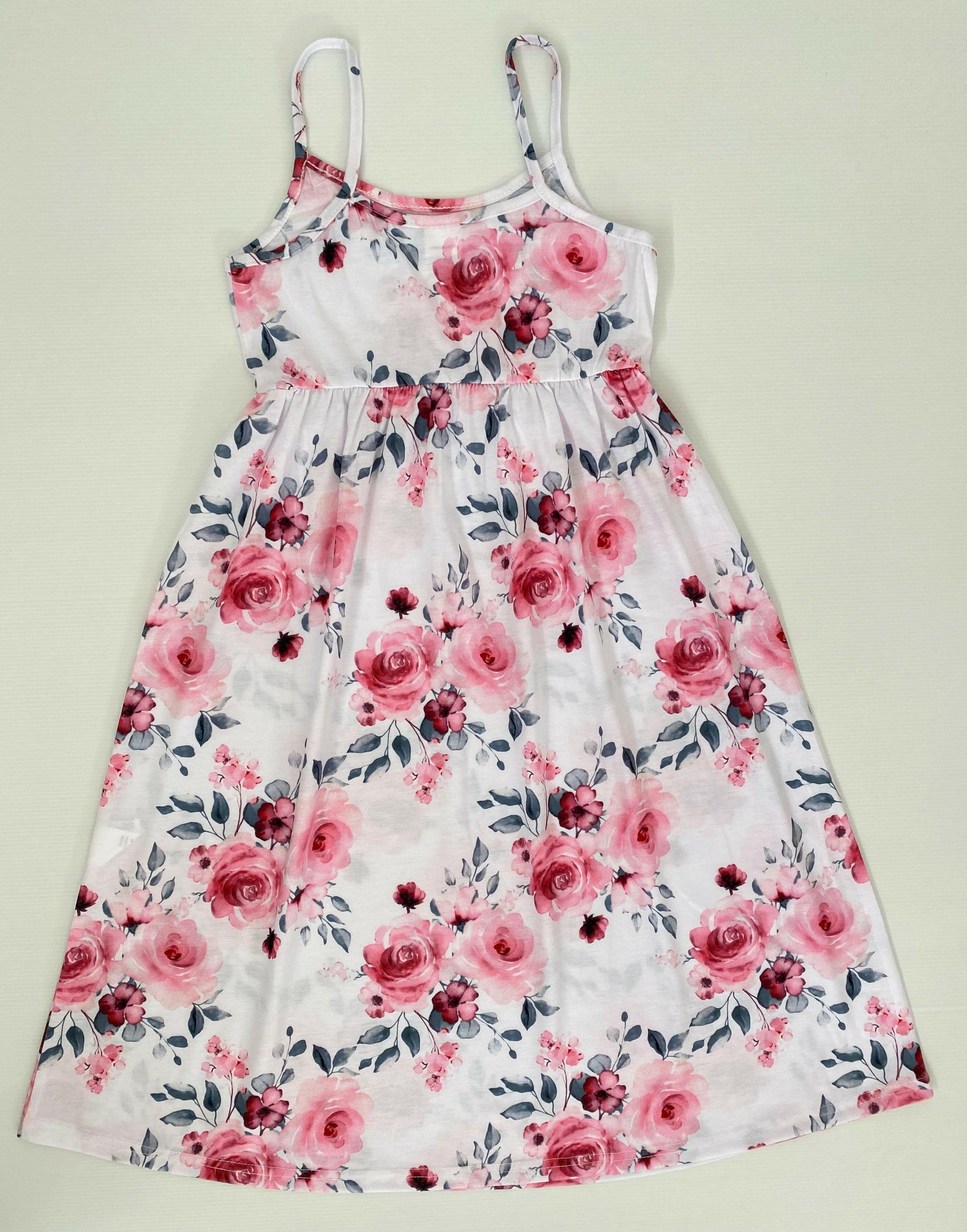 New Girls Dress: Pretty Pink Floral Print Maxi Dress - MARIGOLD 
