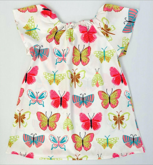 New Girls Dress: Colourful Butterfly Print Shift Dress - MARIGOLD 