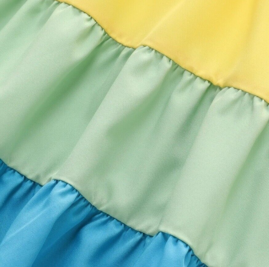 Girls' Rainbow Tiered Dress - MARIGOLD 