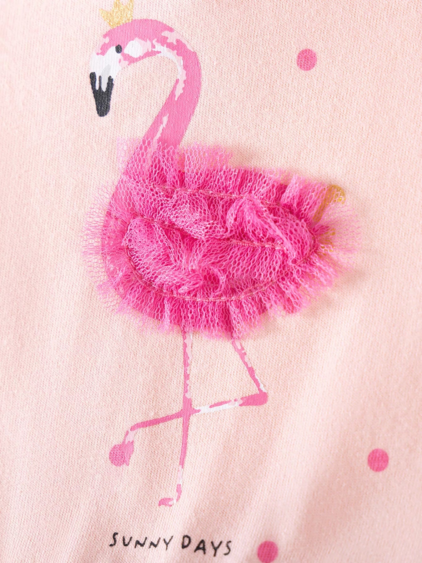 Pink Flamingo Tulle Dress for girls by Marigold Kids, vibrant pink party dress with ruffled tulle for ages 5 to 7.
