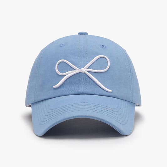 Bow Embroidered Cotton Baseball Cap - MARIGOLD 