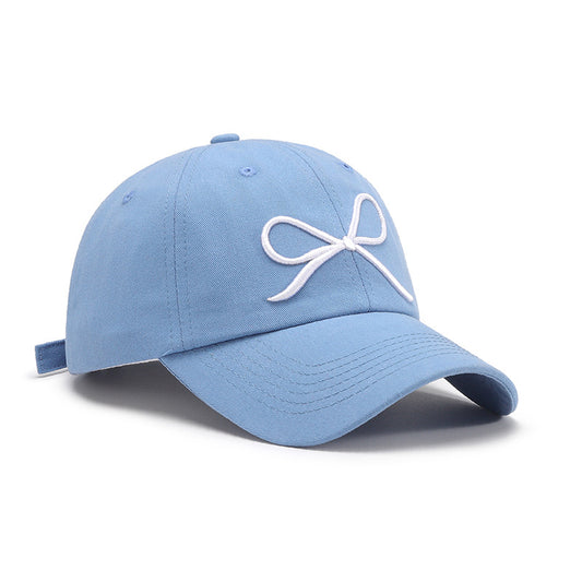 Bow Embroidered Cotton Baseball Cap - MARIGOLD 